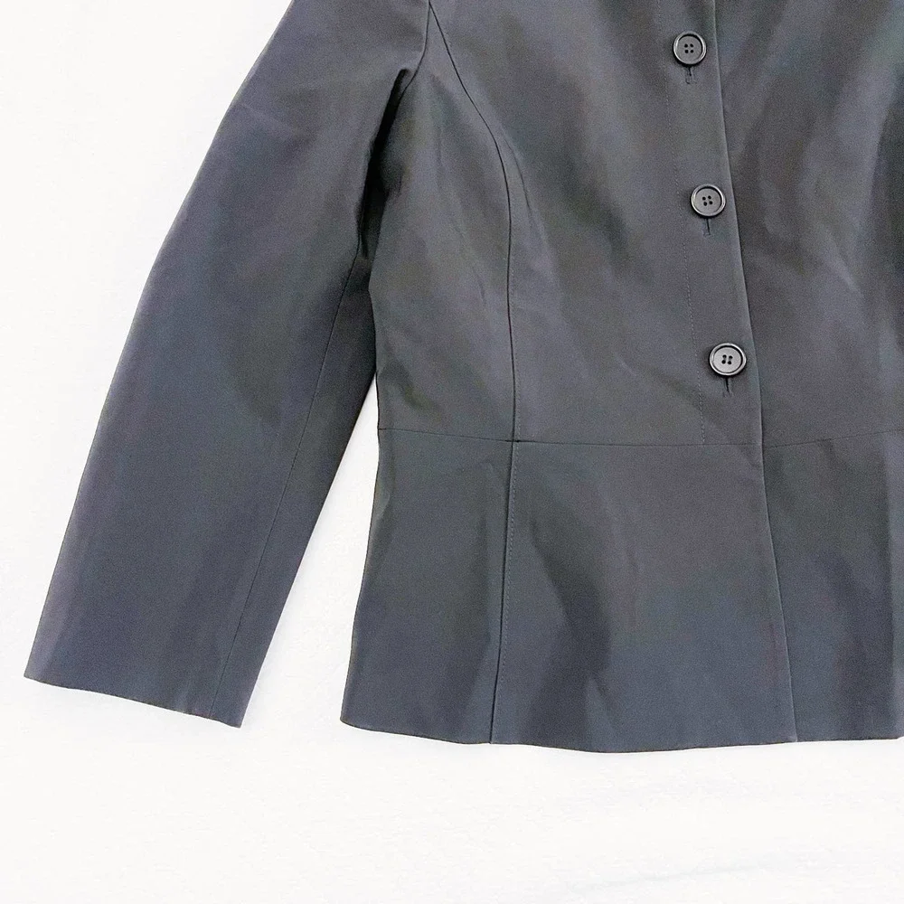 Theory Black Button Down Blazer Jacket with Collar SZ12